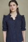 Granatowa koszula damska retro